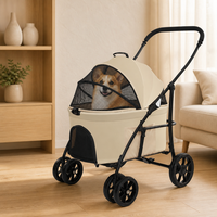 Cochecito para Mascotas, Plegable y Desmontable, con Entrada Delantera y Trasera, Apertura con 1 Clic, Capota, 4 Ruedas de EVA, Plegado Rápido, OEM/ODM