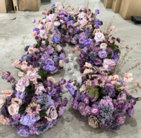 Boule de fleurs artificielles PPS en gros, 40 cm, violette, pour centre de table de mariage et événements