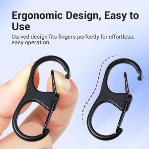HIQUODIN PCS Zipper Clips Anti Theft Alloy Double Opening <b>Small</b> Carabiner Zipper <b>Lock</b> For Luggage Bag Backpacks Boots Purses Zip - Product Image 2