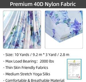 Ensemble de soie de yoga aérien de 9 mètres, hamac de yoga en nylon 40D, kit de soie aérienne trapèze pour <span class=keywords><strong>cirque</strong></span>, acrobatie - Product Image 2