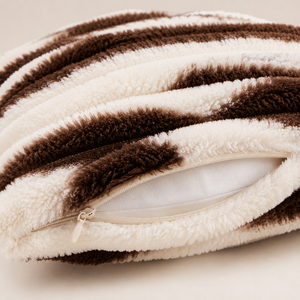 Fodera per cuscino quadrata in pelliccia sintetica a pelo lungo con tecnica batik e strisce geometriche, personalizzata, per divano, letto, <span class=keywords><strong>testiera</strong></span> e cuscino di supporto - Product Image 6