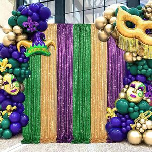 Nouveauté Rideau de fond de scène de mariage en velours vert émeraude de luxe fantaisie - Product Image 5