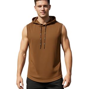 Camisetas sin mangas con capucha para hombre TKAN995D de alta calidad, 100% algodón, precio bajo, secado rápido, chaleco deportivo sin mangas para correr y entrenar. - Product Image 1