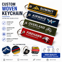 Porte-clés brodé personnalisé en tissu, étiquette double face avec logo, porte-clés tissé personnalisé pour voitures, motos et cadeaux aéronautiques