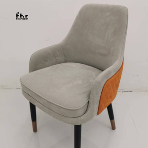Chaise de salle à manger personnalisable en velours avec pieds en bois noir, chaise de loisirs, vente en gros pour la maison et le commerce - Product Image 5