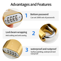 Cadenas à combinaison 4 chiffres, étanche, avec anse renforcée, réinitialisable, anti-coupure, pour casier de gym, portail extérieur, clôture, vélo, fournisseur