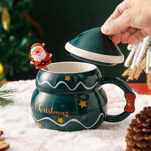 DD4592 Cute 13 oz Tree <b>Mug</b> Festive Cup With Lid & Spoon Winter Holiday Novelty Gift for Home Family Ceramic <b>Christmas</b> Coffee <b>Mug</b> - Product Image 5