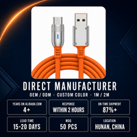 Câble USB A vers Type C Micro USB en alliage de zinc, charge rapide, transfert de données, avec indicateur LED pour téléphone et tablette (vente en gros)