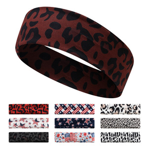 Diadema Deportiva Elástica con Estampado de Leopardo para Yoga y Fitness, Absorbente de Sudor, Estilo Europeo Americano para Mujer - Product Image 1