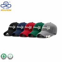 Casquette de baseball unisexe en coton à 6 panneaux avec visière incurvée, certifiée Sedex OEM, avec décorations métalliques et logo personnalisé pour un usage décontracté en extérieur