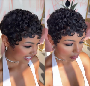 Promotion Letsfly Cheap Wholesales 7$ Full machine <b>Wigs</b> Short Pixie Cut <b>Wigs</b> Natural Human Hair 613# Cheap <b>Wigs</b> <b>Grey</b> - Product Image 4