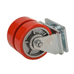 6 polegadas Metal aço PU pesados rodízios 8 polegadas duplo freio recipiente rodízios - Product Image 6