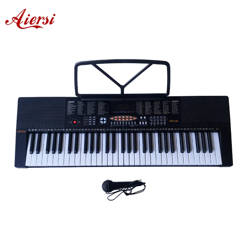 Teclado de órgano electrónico Digital de Piano listo para enviar, 61 teclas, instrumentos musicales, teclado de Piano eléctrico con micrófono