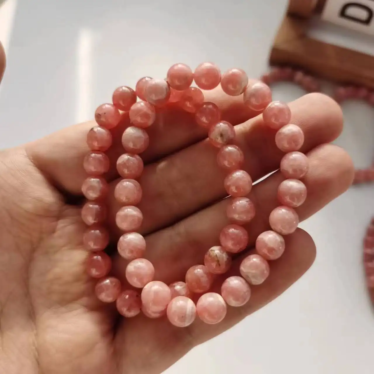 Natural crystal beads lucky quartz stone purple rhodochrosite bracelet spiritual jewelry for love