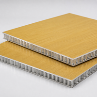 Panneau en aluminium nid d'abeille à grain de bois de chêne doré personnalisé pour revêtement mural intérieur