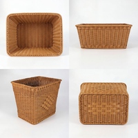 Panier de rangement multifonctionnel rectangulaire en polyester tissé à la main, écologique, pour la maison, la cuisine, la salle de bain, les outils
