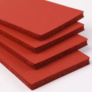 Feuille <span class=keywords><strong>de</strong></span> <span class=keywords><strong>mousse</strong></span> en caoutchouc <span class=keywords><strong>de</strong></span> silicone rouge <span class=keywords><strong>haute</strong></span> <span class=keywords><strong>densité</strong></span>, antichoc, résistante aux hautes températures, isolante et amortissante pour machine à chaleur - Product Image 1