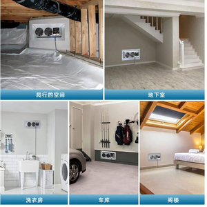 Ventilateur axial mural EC 100-240V 220CFM 3000RPM avec pales en fonte, acier inoxydable, faible bruit, économie d'énergie, télécommande électrique - Product Image 4