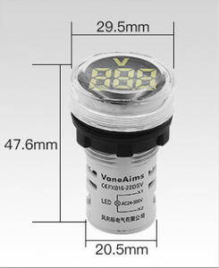 220V con Mini 22mm LED redondo Pantalla dual AC <span class=keywords><strong>Amp</strong></span> Volt Amperímetro Voltímetro Amperímetro Corriente de voltaje <span class=keywords><strong>digital</strong></span> - Product Image 5