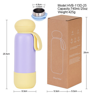 2026 Luxury 740ml 25oz Stainless Steel Vacuum Insulated Water Bottle Wholesale Custom Logo Pastel Color Block Bottle with Handle - Product Image 5
