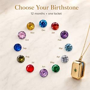 Collier Médaillon Photo pour Femme, Pendentif Étoile en Zirconia Pierre de Naissance, 12 Couleurs, Étanche, Hypoallergénique, Plaqué Or, Cadeau pour Elle - Product Image 3