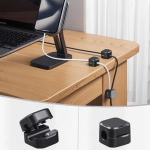 Organizador de cables magnético para almacenamiento y organización de cables de datos de escritorio, enrollador de cables, soporte con clip para cable de carga de teléfono, y - Product Image 4