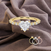 Bague de fiançailles et de mariage VOAINO personnalisée en or blanc 18 carats avec diamants brillants cultivés en laboratoire, style classique unisexe /IGI