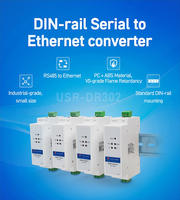 Convertidor de Modbus RTU a TCP RS485 de Riel DIN USR-DR302, de Serial a Ethernet, DC5-36V, RJ45, 10/100Mbps, Certificado CE/FCC, IP30