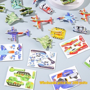 3D aereo e carro armato Puzzle modello di carta pratico giocattolo per gli studenti delle scuole elementari strumento promozionale per l'apprendimento - Product Image 1