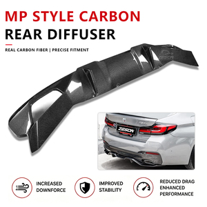 Difusor Trasero de una Pieza Estilo MP de Fibra de Carbono Real con Salida Doble para <span class=keywords><strong>BMW</strong></span> Serie 5 G30 G38 F90 M5 530i 540i Parachoques Brillante 2017+ - Product Image 6