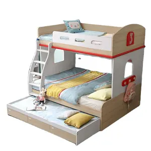 Linsy New Arrival Design Wooden Bunk Bed Set Modern Children Bedroom Furniture EQ2A