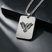 Nouveau collier YK pour homme en acier inoxydable avec pendentif médaillon militaire Aigle, style cubain