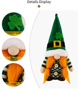 2025 Decoraciones del Día de San Patricio Gnomo de peluche Muñeco sin rostro verde Decoración de fiesta del día irlandés Adornos de San Patricio Regalos irlandeses - Product Image 5