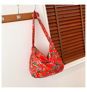 Sac à main tendance pour femme, grande capacité, élégant, en nylon, bandoulière, sac fourre-tout, grande fleur du nord-est, mode, imperméable - Product Image 6