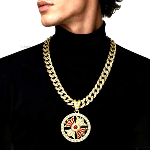 Fashion New Rotatable Cross Pendant Hip Hop Trend High Street Men's <b>Cuban</b> <b>Chain</b> Necklace - Product Image 1