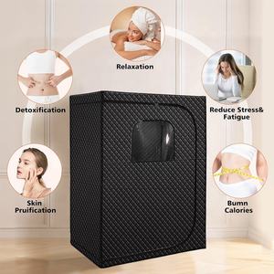 Tente de sauna vapeur pleine grandeur portable pour spa corporel à <span class=keywords><strong>domicile</strong></span>, 2 personnes, avec générateur d'infrarouge lointain et lampe de luminothérapie rouge, boîte de sauna étanche - Product Image 3