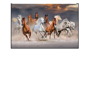 Dipinto a Olio 3D <span class=keywords><strong>di</strong></span> Lusso Personalizzato Design Digitale Cavalli al Galoppo al Tramonto <span class=keywords><strong>Arte</strong></span> su Tela per Soggiorno Animali - Product Image 3