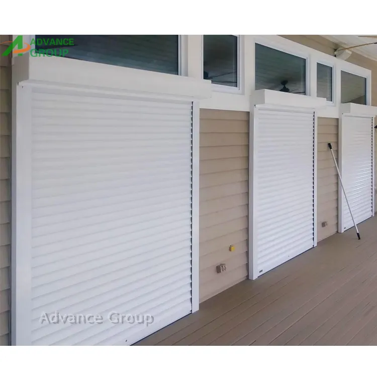 Perumahan tahan air Rolling bahan pintu pintu otomatis untuk Villa aluminium Alloy Metal Roller Shutter