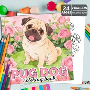Libri <span class=keywords><strong>da</strong></span> <span class=keywords><strong>Colorare</strong></span> Personalizzati con Logo per Cani Pug, Basso MOQ, 24 Pagine, Quaderno di Arte Terapeutica con Animali per Bambini e Adulti, Regalo per Amanti degli Animali Domestici - Product Image 3