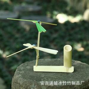 Juguete de libélula de bambú hecho a mano, artesanía de bambú, estilo chino, decoración del hogar, regalo para niños y amigos - Product Image 5