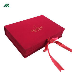 Scatole Regalo di Lusso Personalizzate Yuxuan in Velluto Rosso, Confezione a Doppio Strato con Cassetto in Carta - Product Image 5