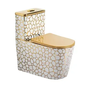 Modernes sanitäres badezimmer Keramik Einteiliges Siphon-Toilettenset mit Doppel-Steppverschluss komplett mit P-Fassade Porzellan quadratisches Design