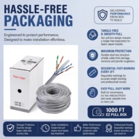 Cable de Red Cat 5e 23AWG de 4 Pares Trenzados, Caja de 305m (1000 pies), Cable de Red UTP de Cobre CCA para Interiores y Exteriores, 100m/305m