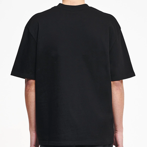 T-shirt surdimensionné à col rond personnalisé pour hommes, chemise unie de créateur grande taille pour hommes, coton lourd, t-shirts amples vierges - Product Image 4