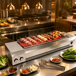 Machine à barbecue au gaz commerciale 2800pa en acier inoxydable pour la cuisson des huîtres et des légumes, idéale pour les restaurants de fruits de mer, vente en gros - Product Image 4