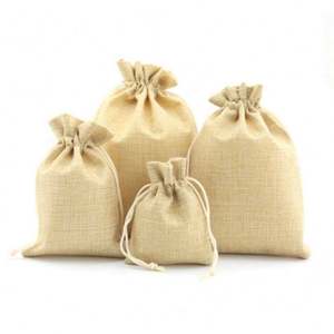 Custom Logo Printed Blank Linen <b>Drawstring</b> Bag Wholesale Promotion Gift Bag Storage <b>Pouch</b> - Product Image 6