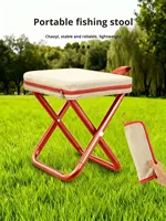 Tabouret pliant et chaise de camping portables pour l'extérieur - Utilisation pour la pêche et les voyages - Construction en tissu Oxford et acier au carbone