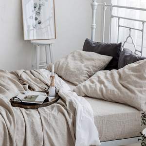 Literie en <span class=keywords><strong>lin</strong></span> naturel 100% pur, tissu en <span class=keywords><strong>lin</strong></span> uni pour la maison, ensemble de couette, draps plats, housse de couette pour cadeau - Product Image 6