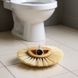 Cepillo de limpieza giratorio con cerdas naturales para limpiar el inodoro - Product Image 3