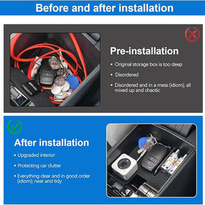 QEEPEI ABS Insert de stockage pour VW <span class=keywords><strong>Tiguan</strong></span> 2 MK2 2017-2023 Console de voiture Plateau central Organisateur Accoudoir Organisateurs de voiture Accessoires - Product Image 4